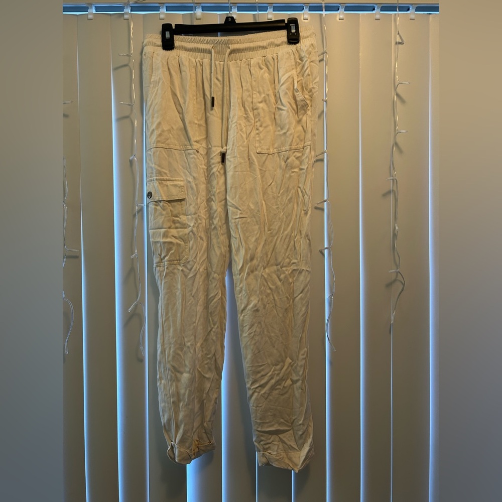 Cream Linen Joggers